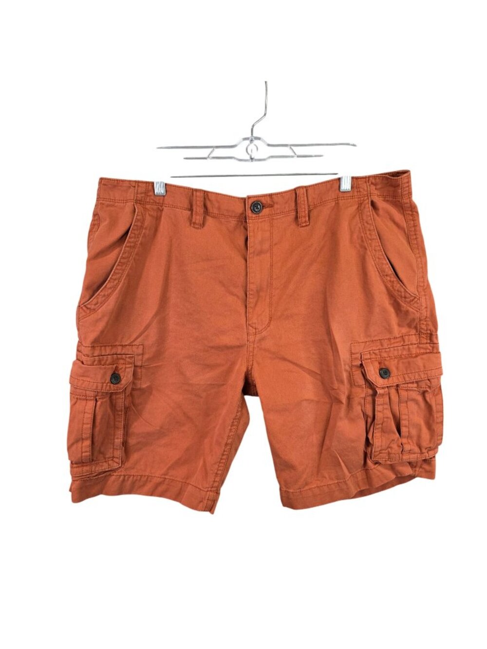 Mens Arizona Classic Fit Orange Denim Cargo Shorts 100% Cotton 10.5" Inseam 40